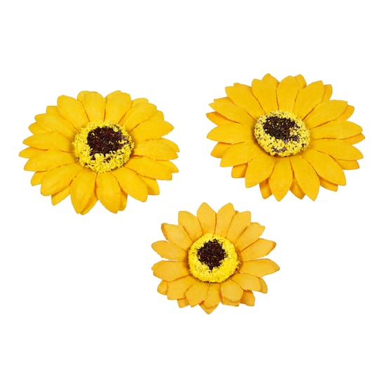 Yellow Sunflower Paper Flowers by Recollections&#x2122;, 36ct.